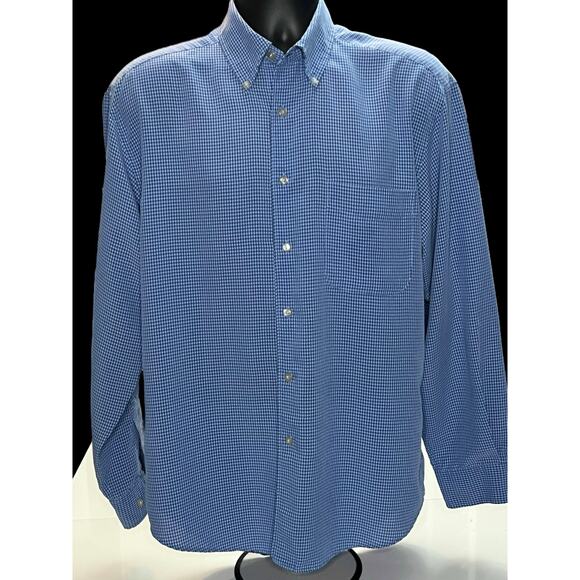 Dockers Blue Gingham Checkered Button Down Shirt Men’s Medium Long Sleeve - Picture 1 of 11